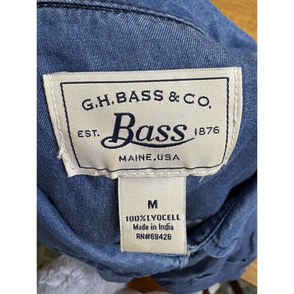 GH Bass & Co long-sleeved chambray‎ denim shirt dress Women’s Size Medium M - Picture 4 of 5